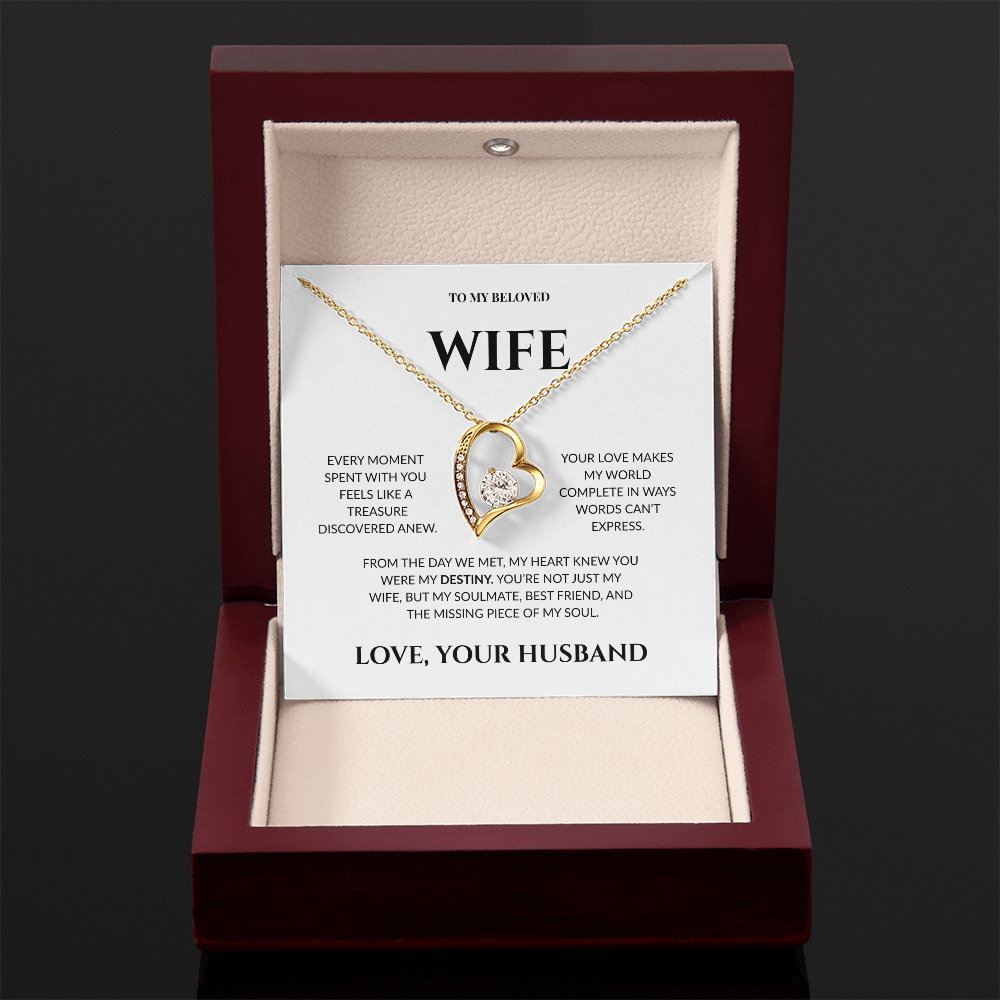 To My Beloved Wife - Your Love Makes My World - Forever Love Necklace