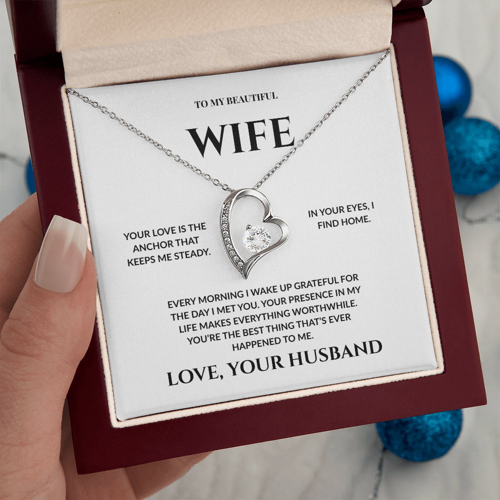 To My Beautiful Wife - In Your Eyes I Find Home _ Forever Love Necklace