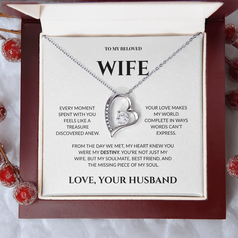 To My Beloved Wife - Your Love Makes My World - Forever Love Necklace