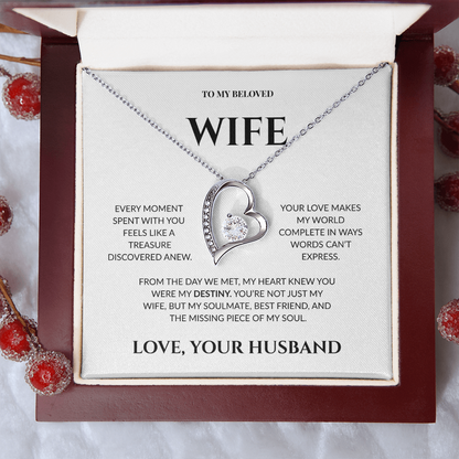 To My Beloved Wife - Your Love Makes My World - Forever Love Necklace