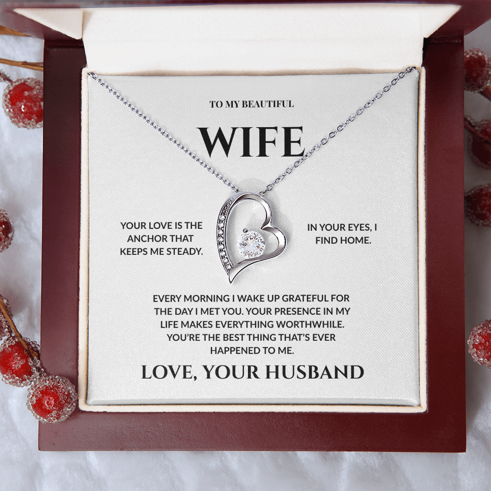 To My Beautiful Wife - In Your Eyes I Find Home _ Forever Love Necklace