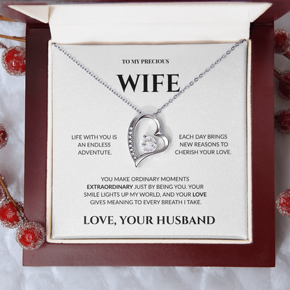 To My Precious Wife - Your Love Gives Meaning to Every Breath I Take - Forever Love Necklace