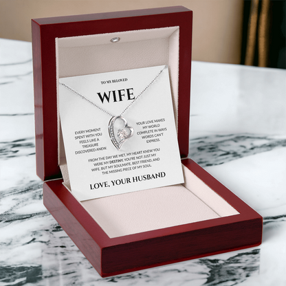 To My Beloved Wife - Your Love Makes My World - Forever Love Necklace