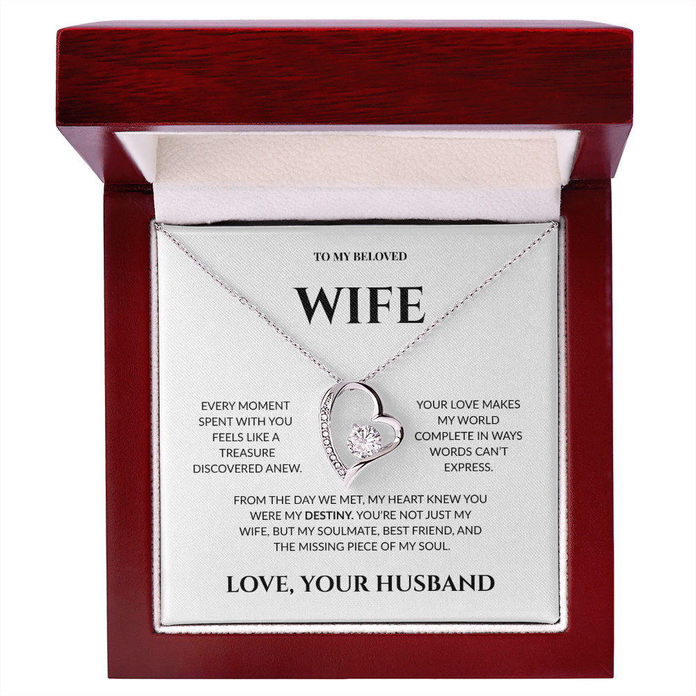 To My Beloved Wife - Your Love Makes My World - Forever Love Necklace