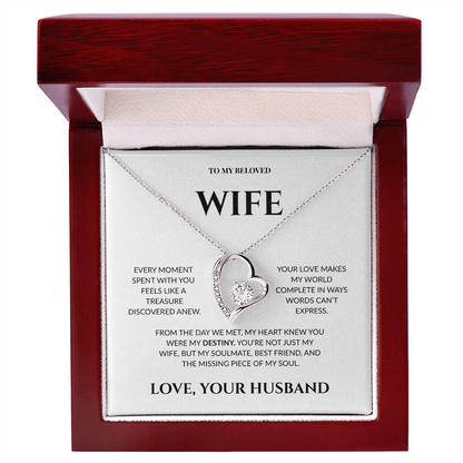 To My Beloved Wife - Your Love Makes My World - Forever Love Necklace