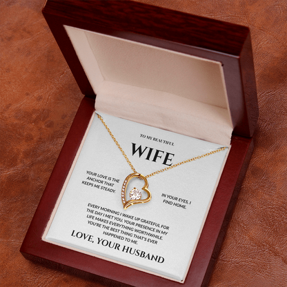 To My Beautiful Wife - In Your Eyes I Find Home _ Forever Love Necklace