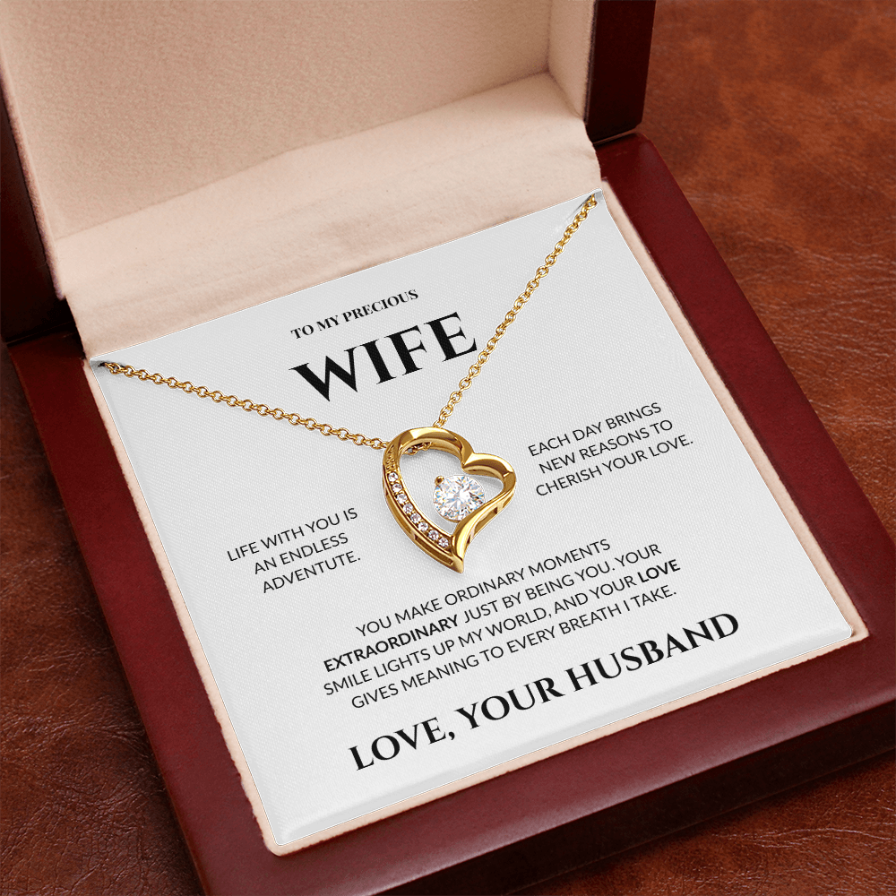 To My Precious Wife - Your Love Gives Meaning to Every Breath I Take - Forever Love Necklace