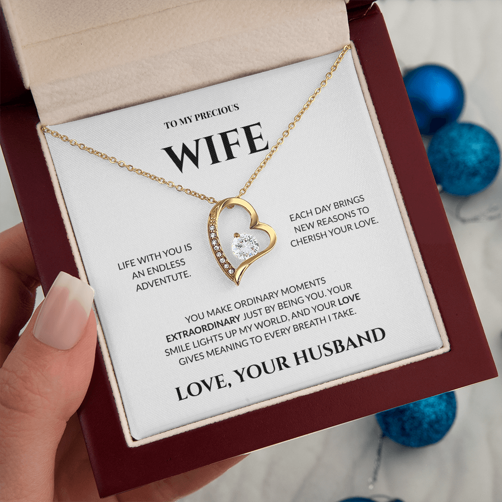 To My Precious Wife - Your Love Gives Meaning to Every Breath I Take - Forever Love Necklace