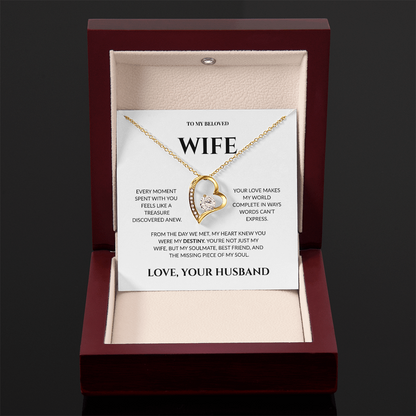 To My Beloved Wife - Your Love Makes My World - Forever Love Necklace