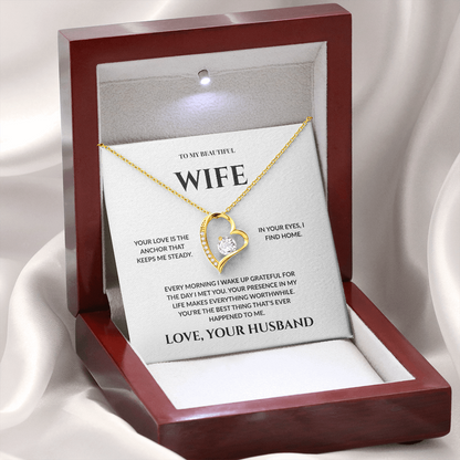 To My Beautiful Wife - In Your Eyes I Find Home _ Forever Love Necklace