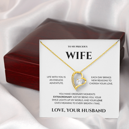 To My Precious Wife - Your Love Gives Meaning to Every Breath I Take - Forever Love Necklace