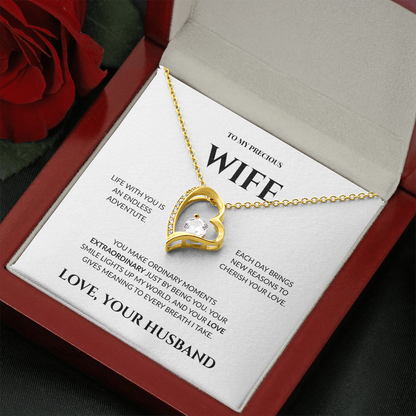 To My Precious Wife - Your Love Gives Meaning to Every Breath I Take - Forever Love Necklace
