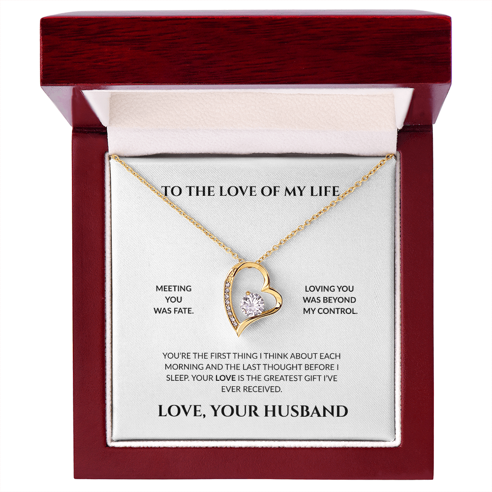 To The Love of My Life- Loving You Was Beyond My Control - Forever Love Necklace