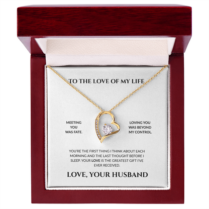 To The Love of My Life- Loving You Was Beyond My Control - Forever Love Necklace