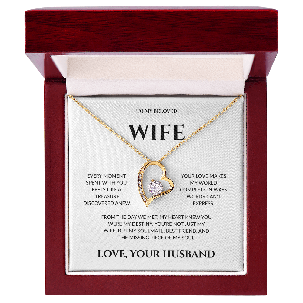 To My Beloved Wife - Your Love Makes My World - Forever Love Necklace