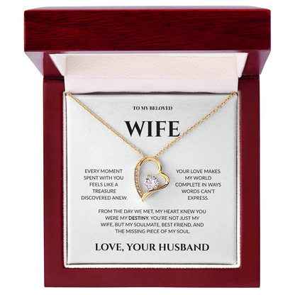 To My Beloved Wife - Your Love Makes My World - Forever Love Necklace