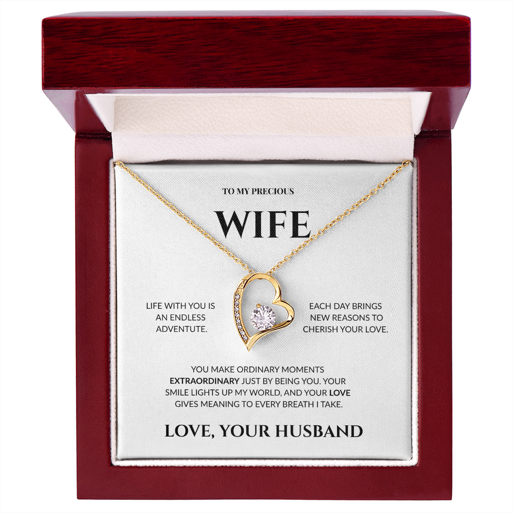 To My Precious Wife - Your Love Gives Meaning to Every Breath I Take - Forever Love Necklace