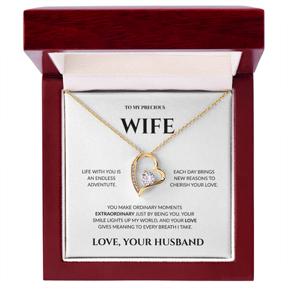 To My Precious Wife - Your Love Gives Meaning to Every Breath I Take - Forever Love Necklace