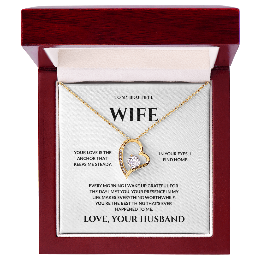 To My Beautiful Wife - In Your Eyes I Find Home _ Forever Love Necklace