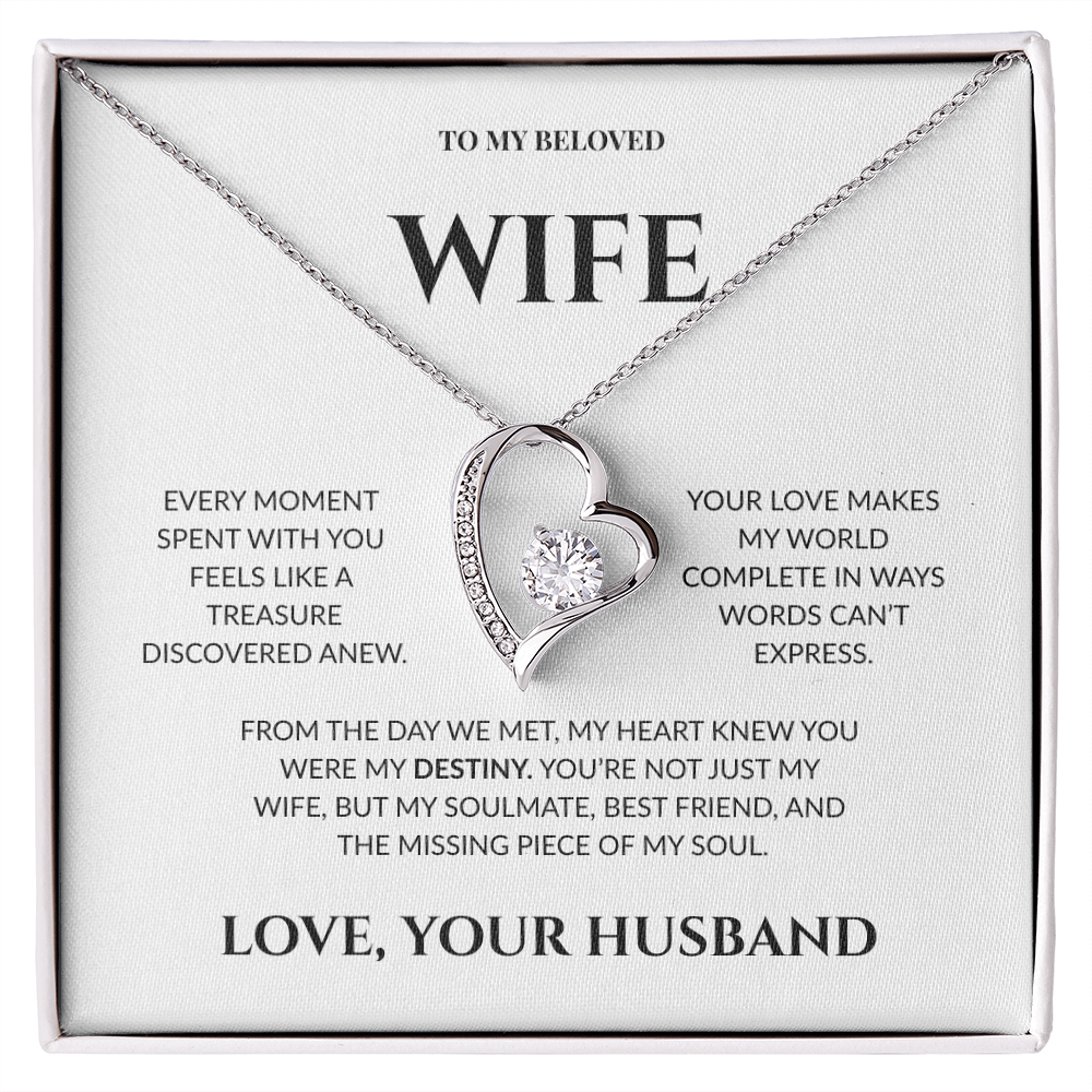 To My Beloved Wife - Your Love Makes My World - Forever Love Necklace