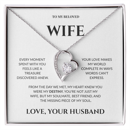 To My Beloved Wife - Your Love Makes My World - Forever Love Necklace