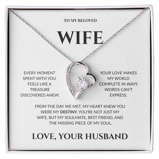 To My Beloved Wife - Your Love Makes My World - Forever Love Necklace