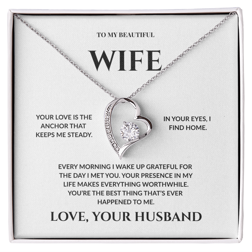 To My Beautiful Wife - In Your Eyes I Find Home _ Forever Love Necklace