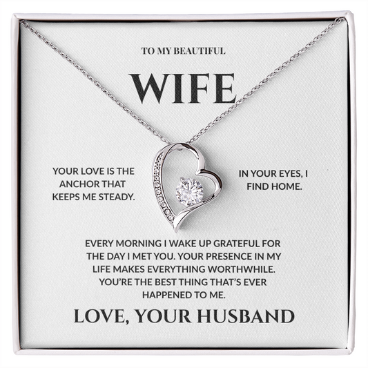 To My Beautiful Wife - In Your Eyes I Find Home _ Forever Love Necklace