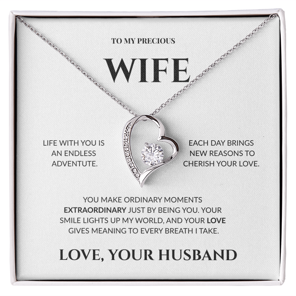 To My Precious Wife - Your Love Gives Meaning to Every Breath I Take - Forever Love Necklace