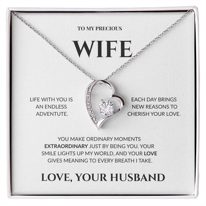 To My Precious Wife - Your Love Gives Meaning to Every Breath I Take - Forever Love Necklace