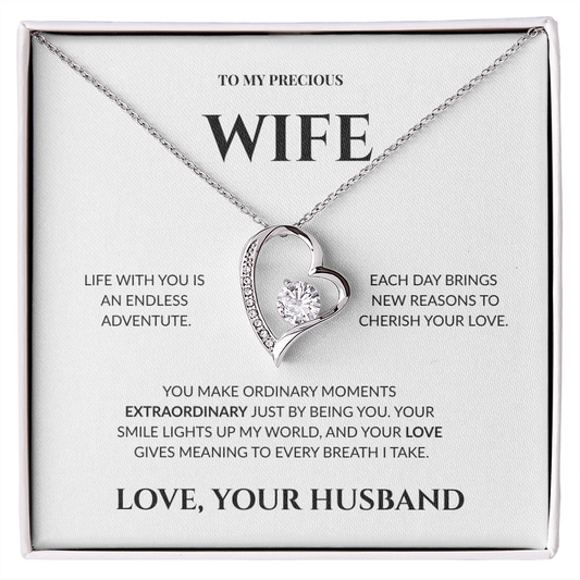 To My Precious Wife - Your Love Gives Meaning to Every Breath I Take - Forever Love Necklace