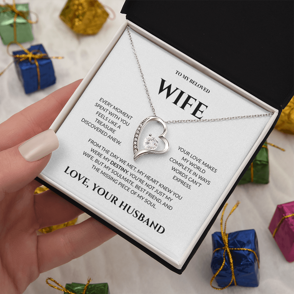 To My Beloved Wife - Your Love Makes My World - Forever Love Necklace