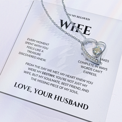 To My Beloved Wife - Your Love Makes My World - Forever Love Necklace