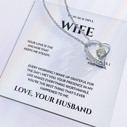 To My Beautiful Wife - In Your Eyes I Find Home _ Forever Love Necklace
