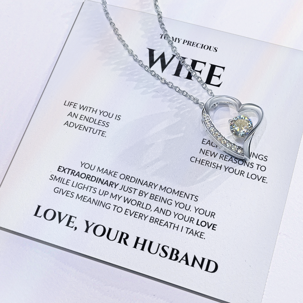 To My Precious Wife - Your Love Gives Meaning to Every Breath I Take - Forever Love Necklace