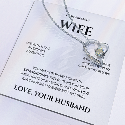 To My Precious Wife - Your Love Gives Meaning to Every Breath I Take - Forever Love Necklace