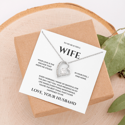 To My Beautiful Wife - In Your Eyes I Find Home _ Forever Love Necklace
