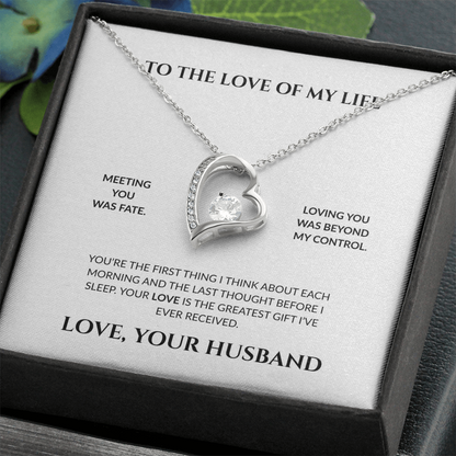 To The Love of My Life- Loving You Was Beyond My Control - Forever Love Necklace