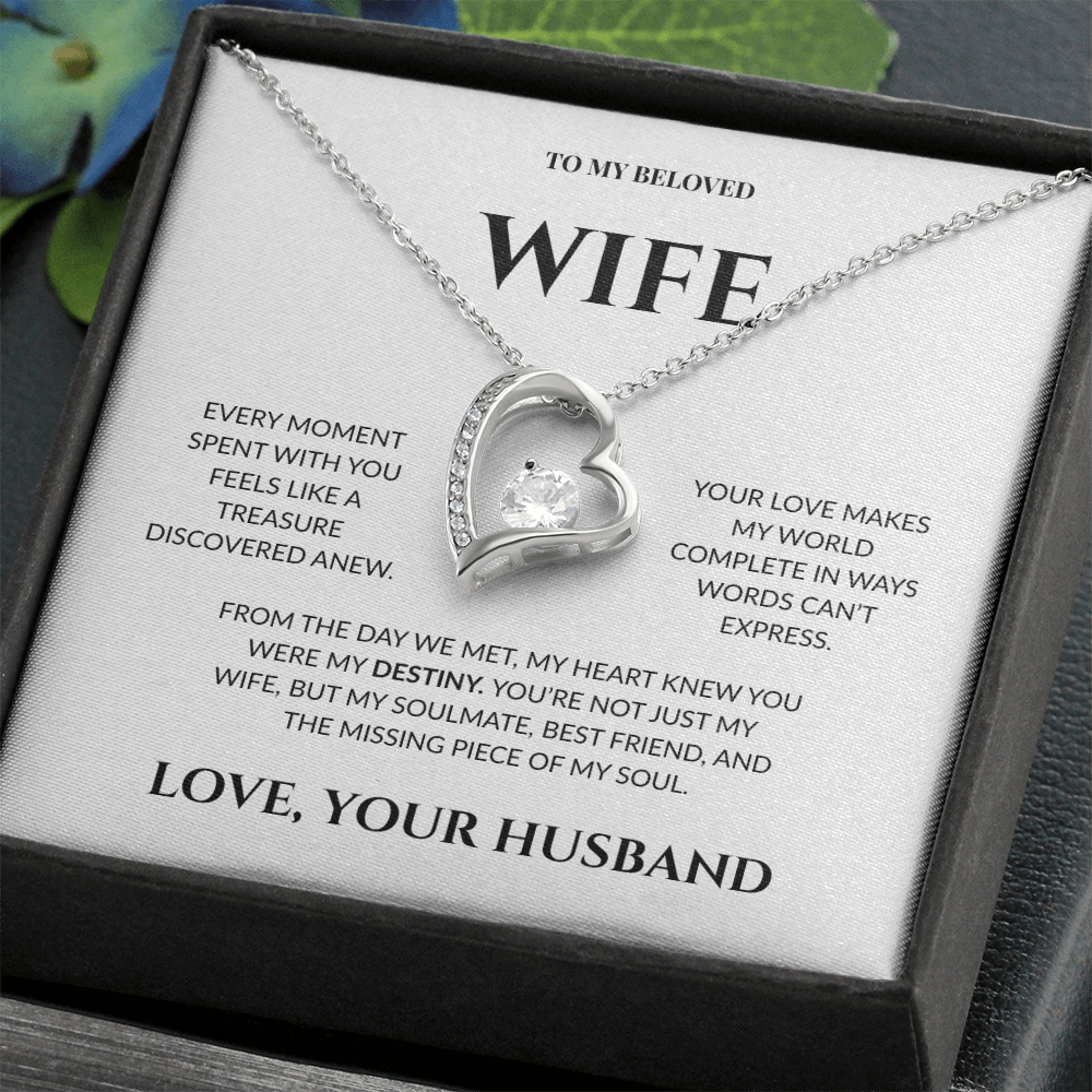 To My Beloved Wife - Your Love Makes My World - Forever Love Necklace