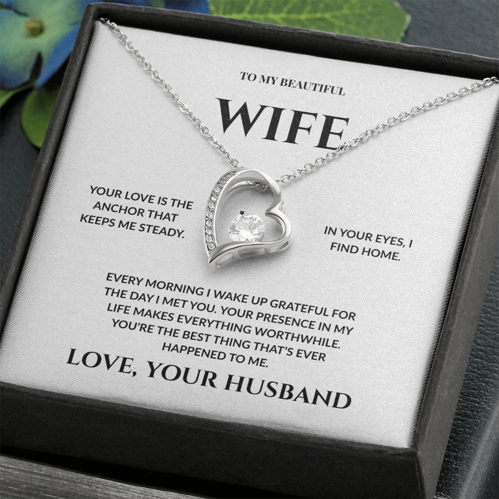 To My Beautiful Wife - In Your Eyes I Find Home _ Forever Love Necklace