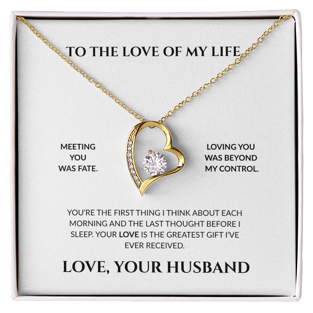 To The Love of My Life- Loving You Was Beyond My Control - Forever Love Necklace