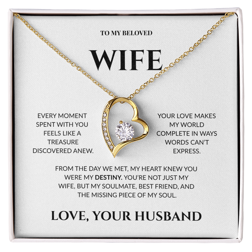 To My Beloved Wife - Your Love Makes My World - Forever Love Necklace