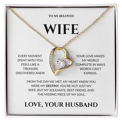 To My Beloved Wife - Your Love Makes My World - Forever Love Necklace