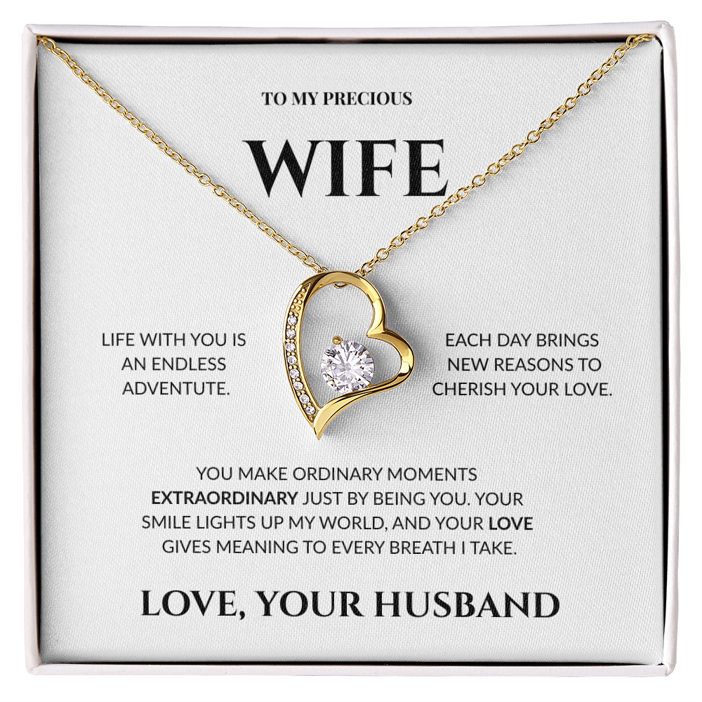 To My Precious Wife - Your Love Gives Meaning to Every Breath I Take - Forever Love Necklace