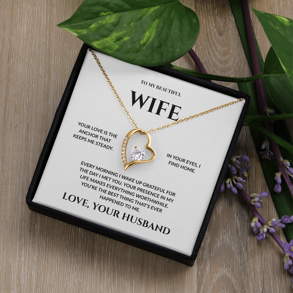 To My Beautiful Wife - In Your Eyes I Find Home _ Forever Love Necklace