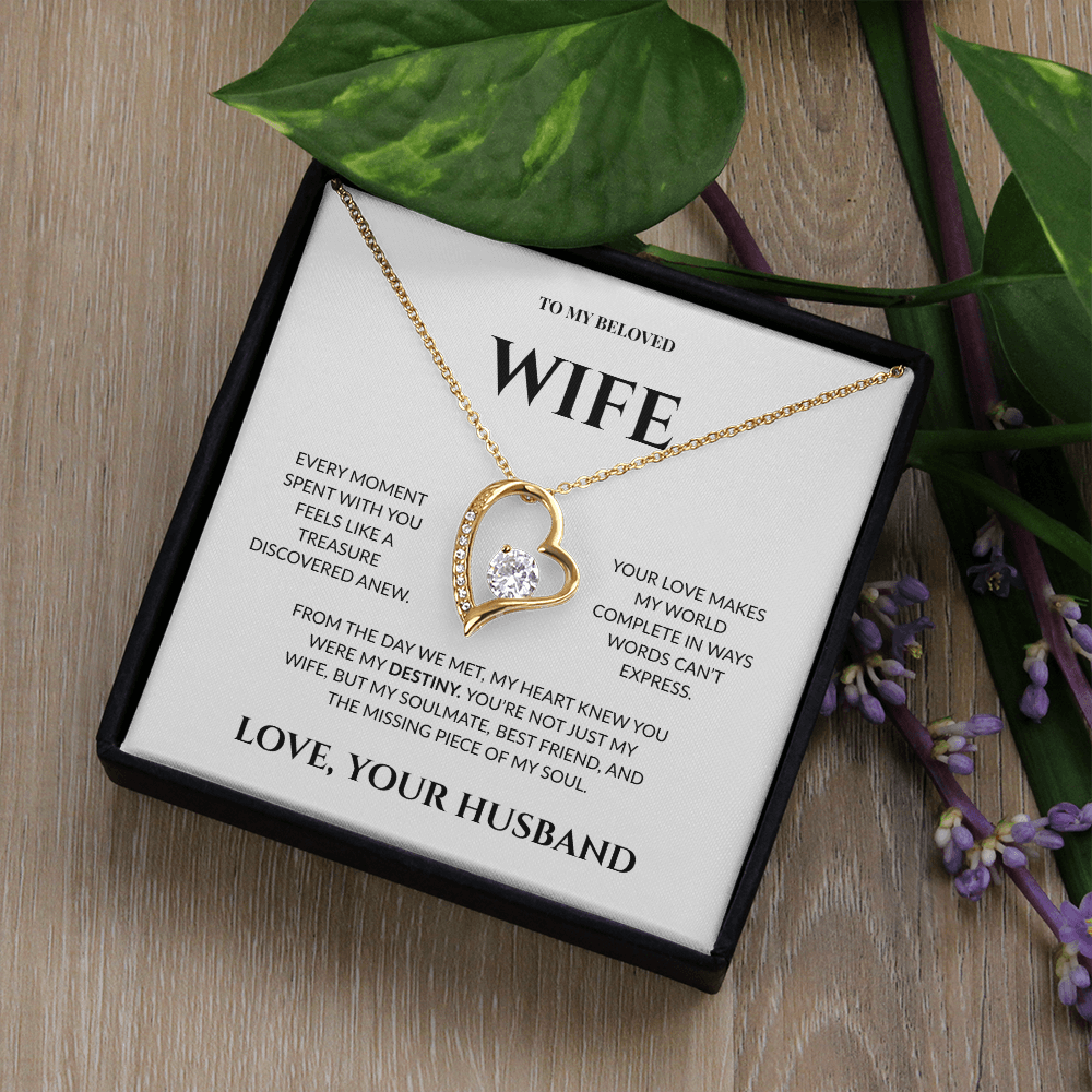 To My Beloved Wife - Your Love Makes My World - Forever Love Necklace
