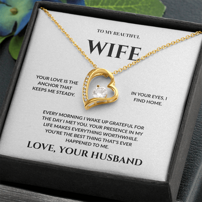 To My Beautiful Wife - In Your Eyes I Find Home _ Forever Love Necklace