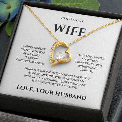 To My Beloved Wife - Your Love Makes My World - Forever Love Necklace